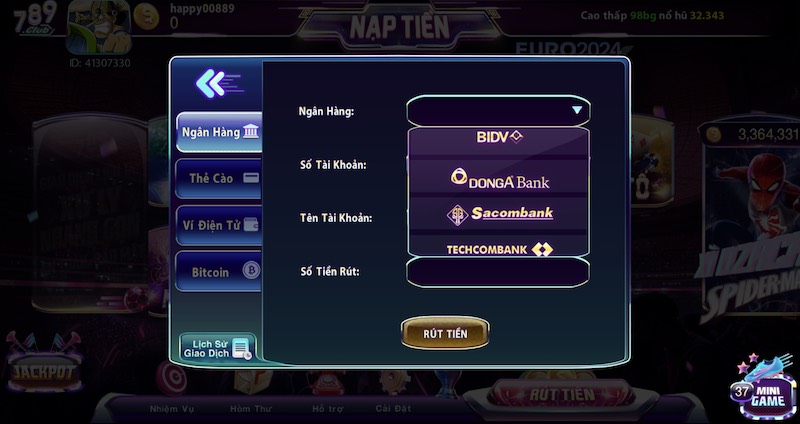 Game đánh bài rút tiền atm tại 789club cho anh em cược thủ 5 Hướng dẫn cách rút tiền từ game bài qua atm